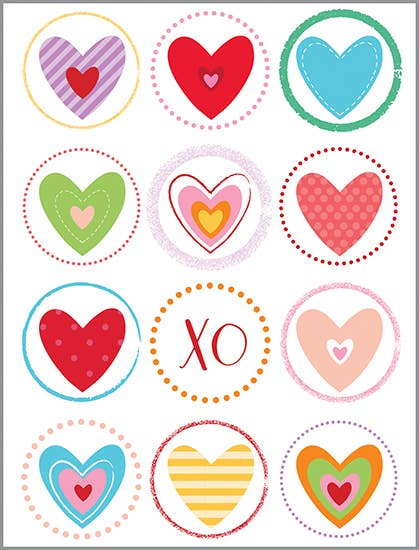 Valentine Greeting Card - Hearts in Circles