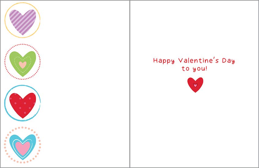 Valentine Greeting Card - Hearts in Circles