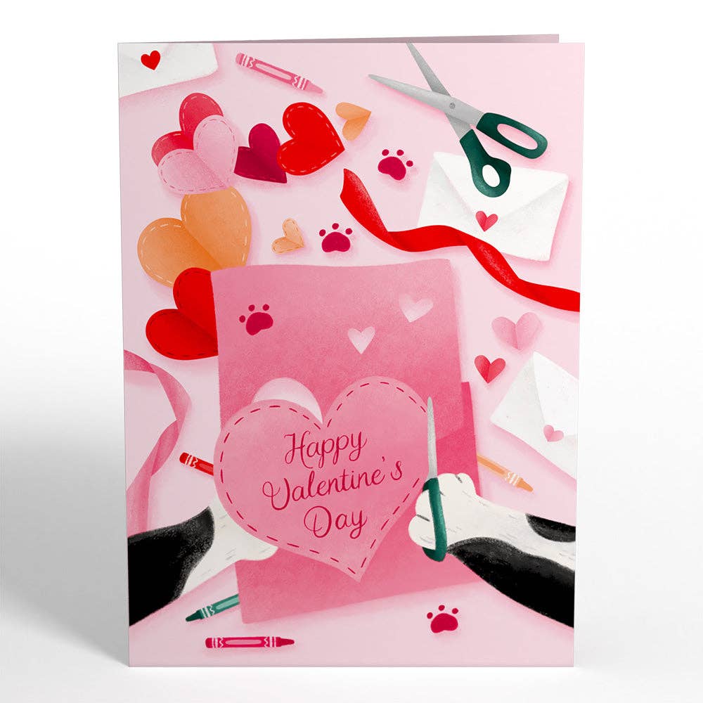 Crafty Cat Valentine’s Day Surprise 5x7" Pop-Up Card