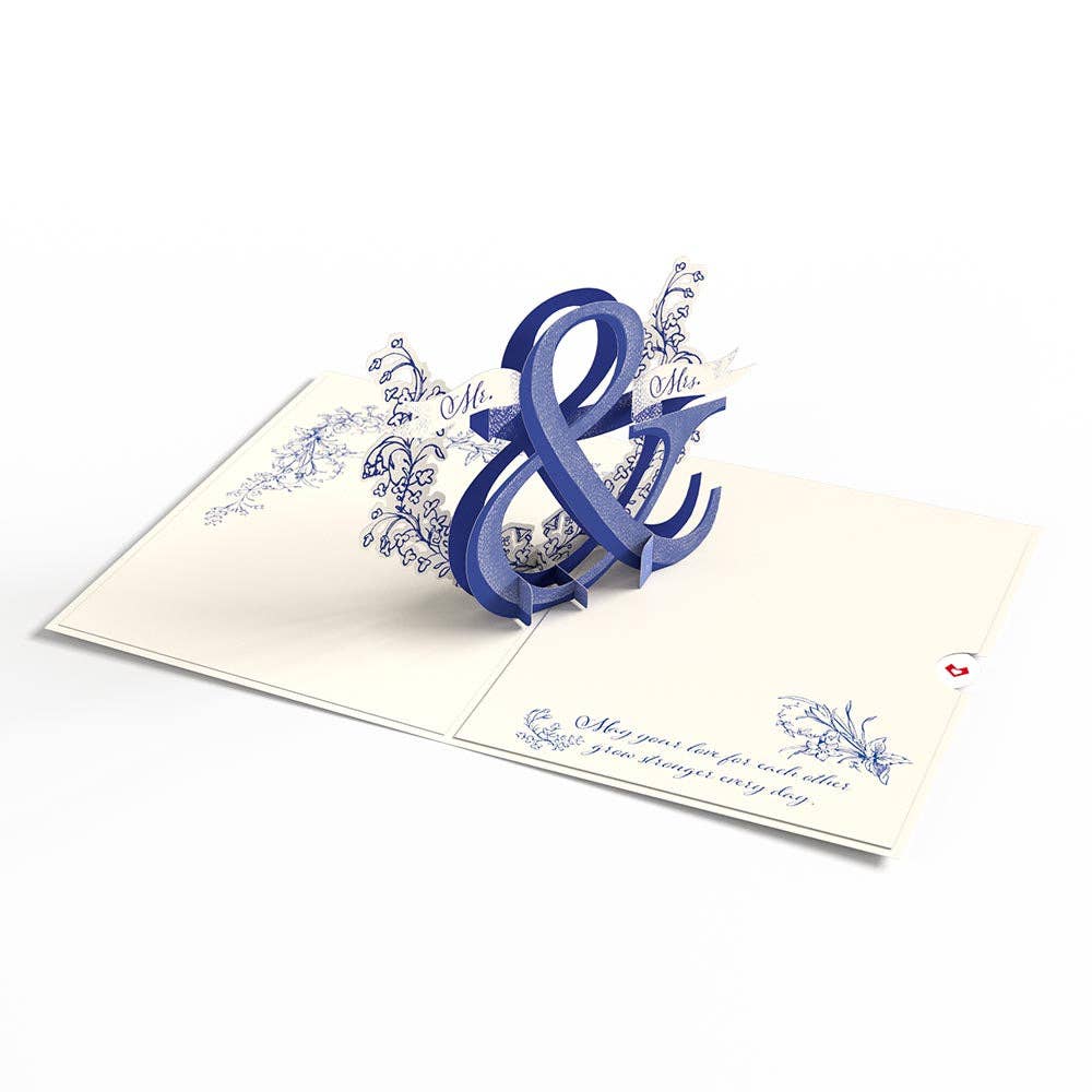 Better Together Mr & Mrs Wedding 5''x7'' Card, Pop-up card