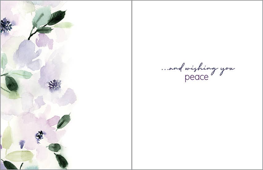 Sympathy Greeting Card - Purple Floral