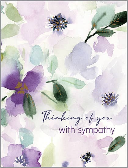 Sympathy Greeting Card - Purple Floral