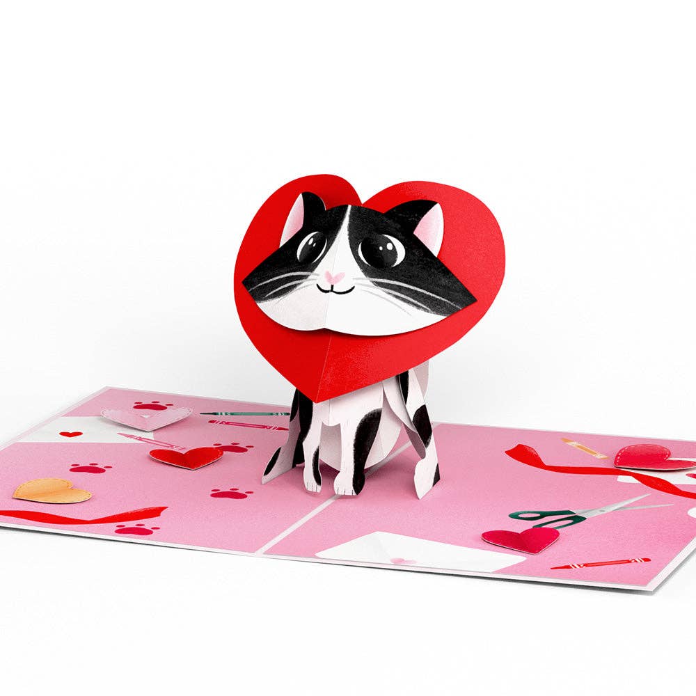 Crafty Cat Valentine’s Day Surprise 5x7" Pop-Up Card