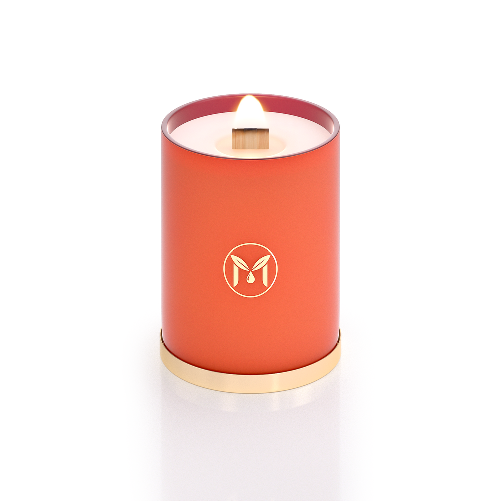 Orange Cinnamon 100% Soy Wax Crackling Wood Wick Candle