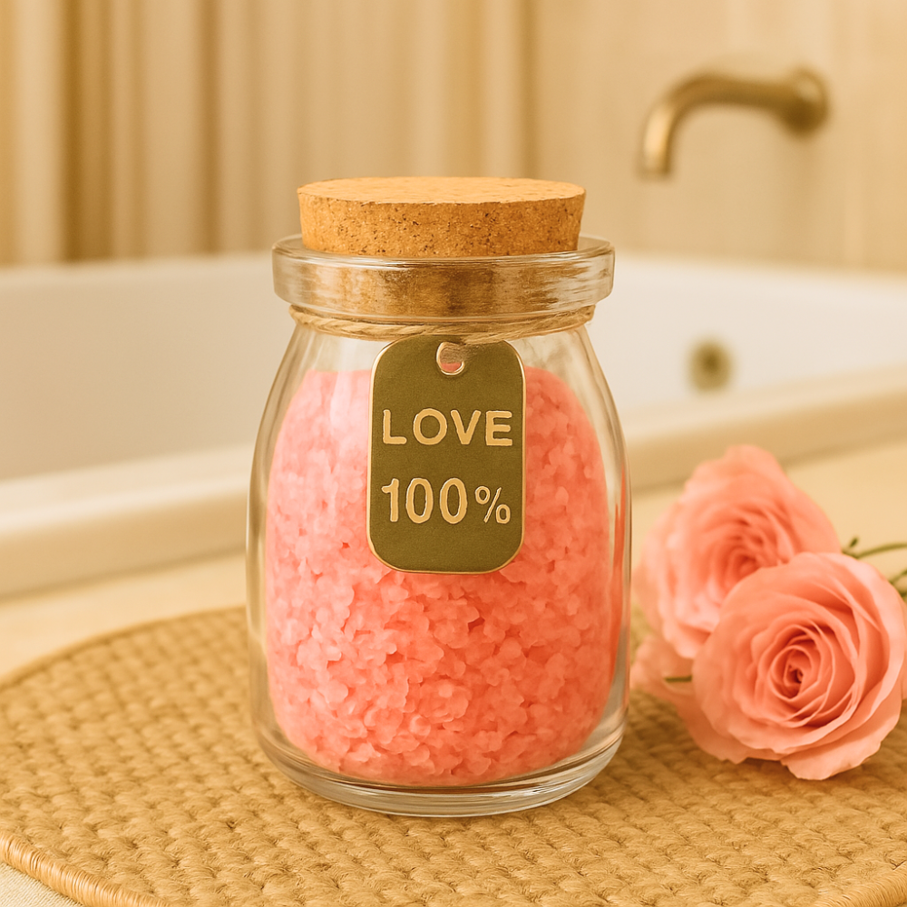 Spa Gift Set for Women, 6-Piece Pink Collection with Bath Bomb, Bath Salt, Candle, Diamond Soap, Thermal Mug and Gift Card