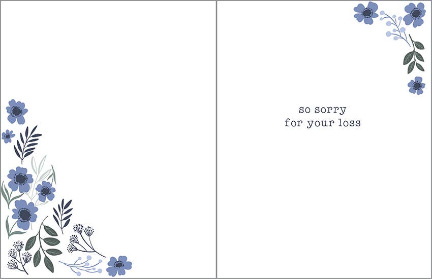 Sympathy Greeting Card - Deepest Blue Flowers