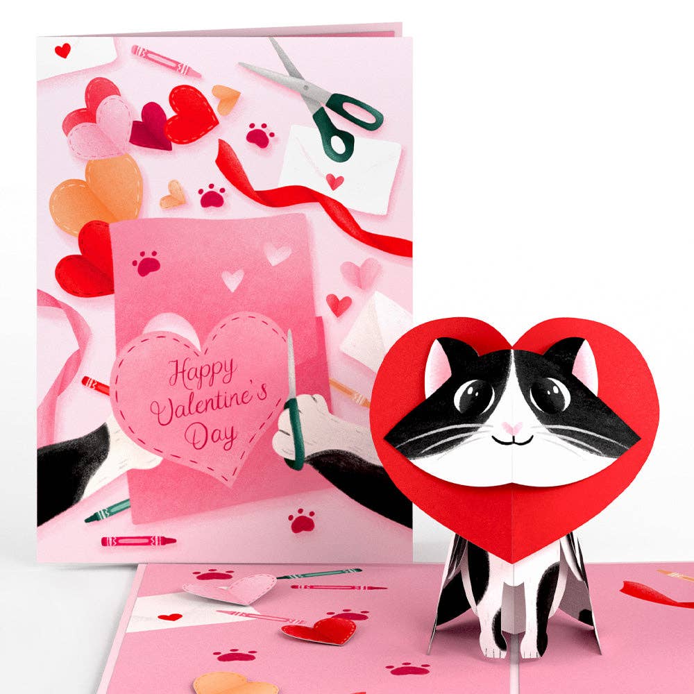 Crafty Cat Valentine’s Day Surprise 5x7" Pop-Up Card