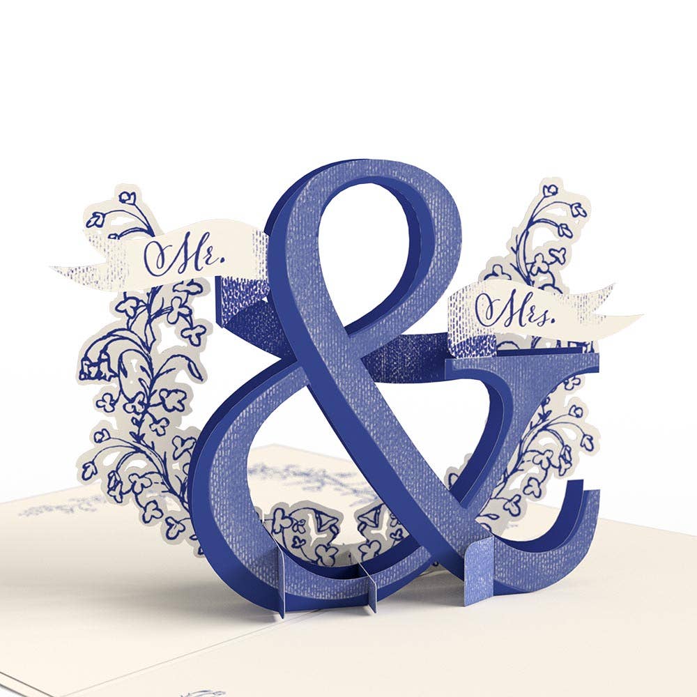 Better Together Mr & Mrs Wedding 5''x7'' Card, Pop-up card